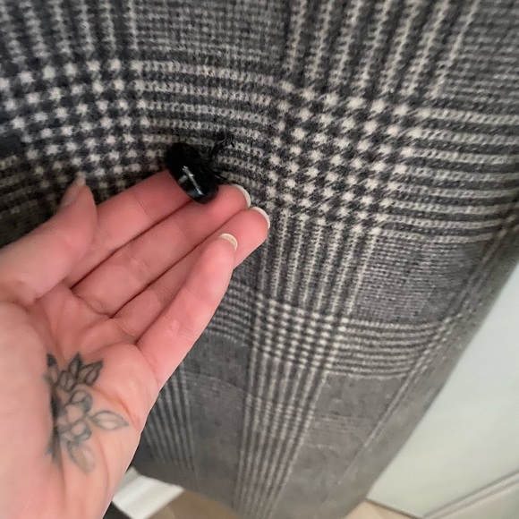 EUC Reformation Middlebury long wool winter fall coat grey plaid XS - Picture 8 of 8